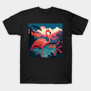 Flamingo in Mountain Lake T-Shirt